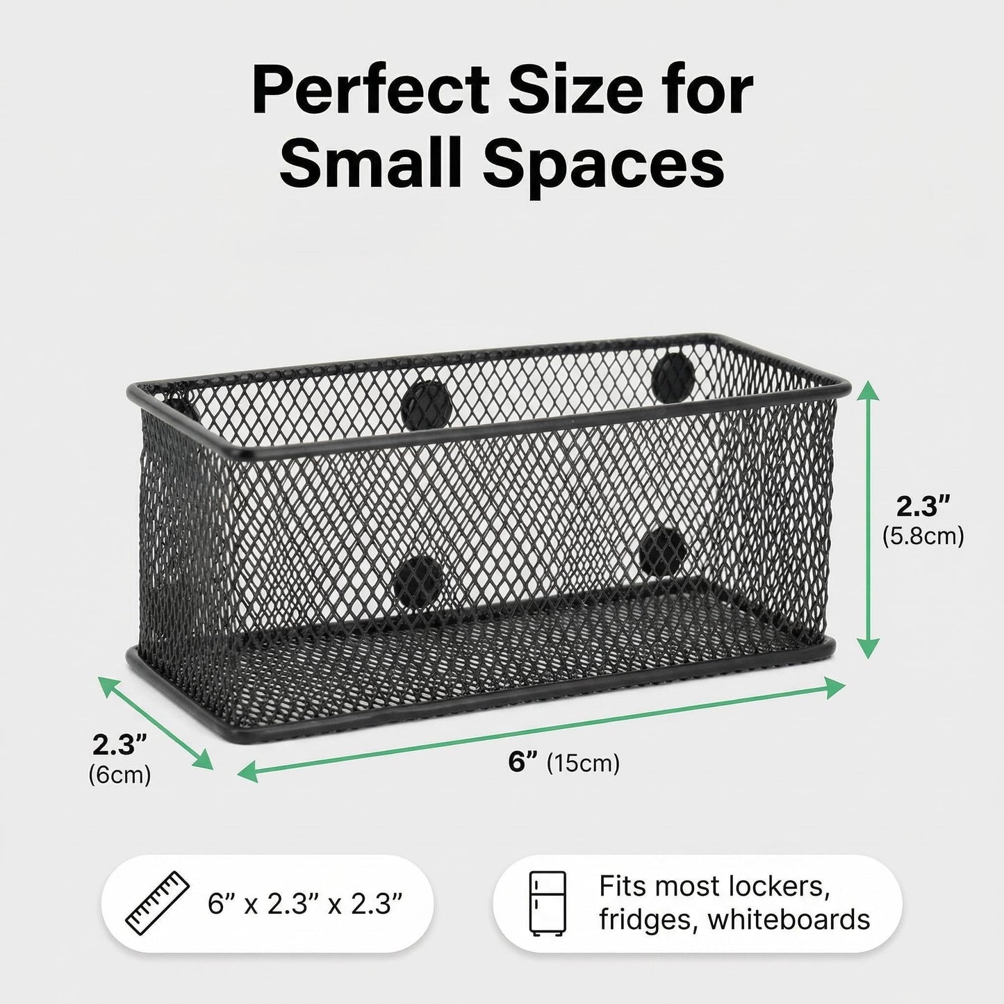Neudeco Magnetic Locker Organizer, Wire Mesh Storage Baskets, Black