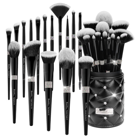 Bueart Design 16Pcs Makeup Brushes Set with Classic Holder,Premium Ultra Soft Professional Make up Brushes for Foundation,Blush,Powder,Highlighter,Contour,Eyeshadow