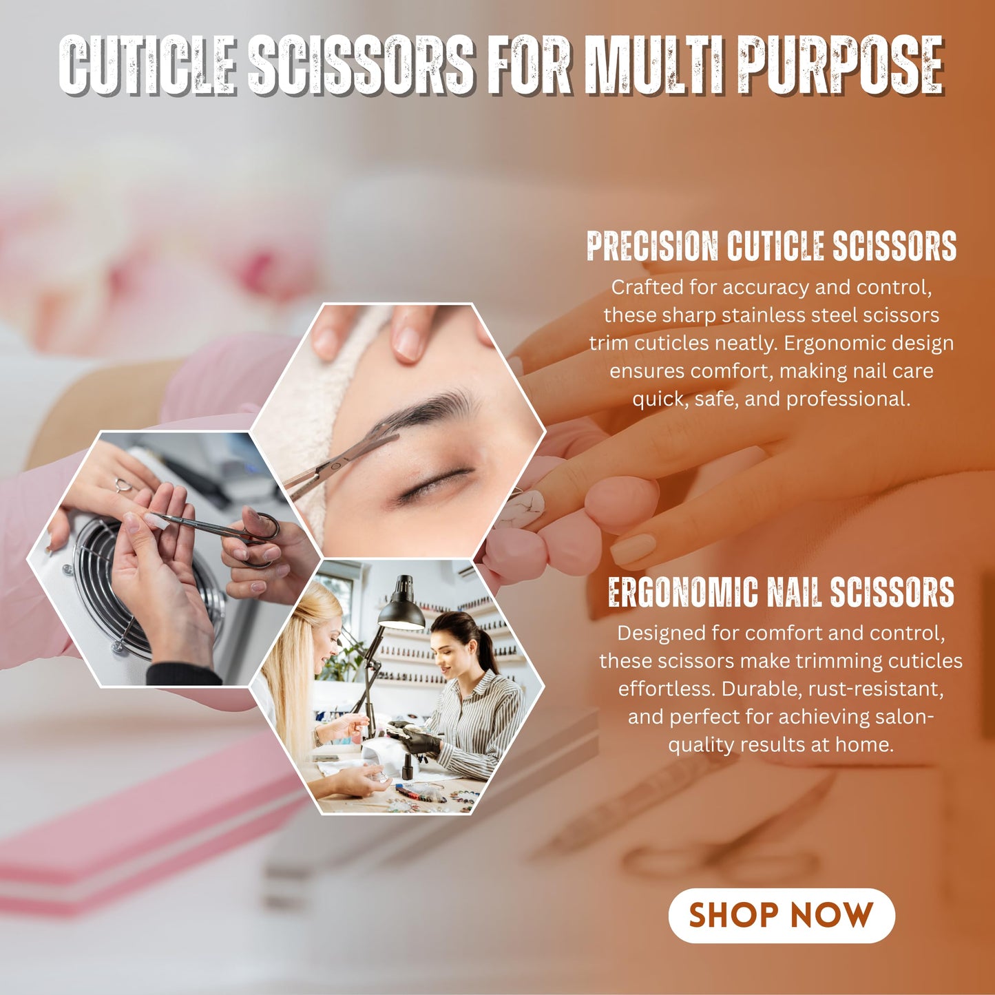 HomeDucts Cuticle Scissors German Stainless Steel Nail Scissor | Pedicure Beauty Grooming For Nail, Eyebrow, Eyelash & Dry Skin | Ideal Mothers Day For Women & Men