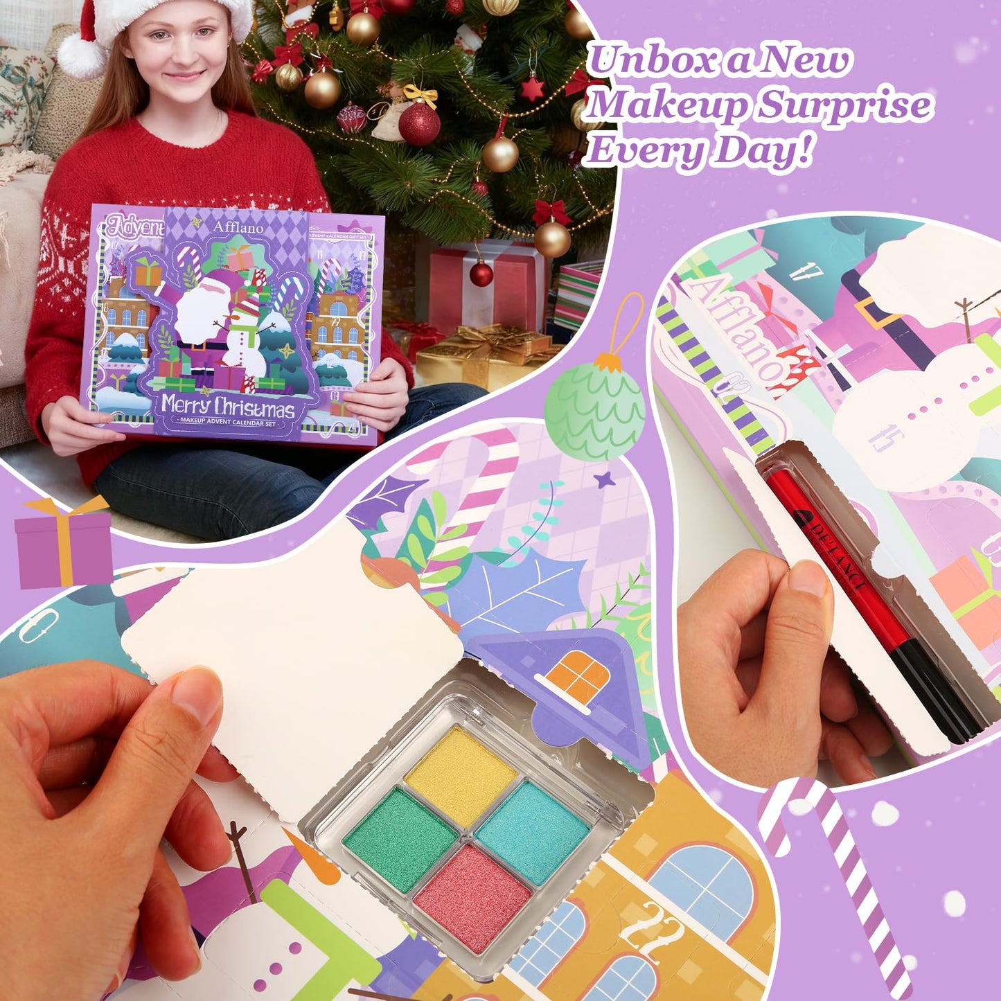 Makeup Advent Calendar 2026, 24 Days Christmas Countdown Beauty Make Up Advent Calendar for Teen Girls Women, Xmas Calendario De Adviento Cosmetics Vacation Surprise Makeup Gift Full Kit, Cruelty Free