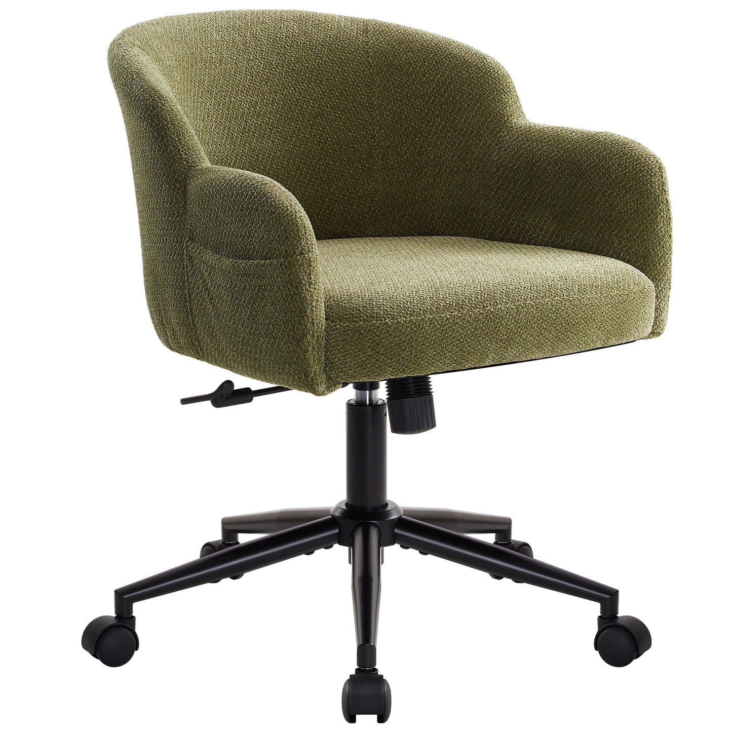 IWMH Desk Chair,Criss Cross Chair with Wheels and Arms,Modern Vanity Chair,Height Adjustable Ergonomic Swivel Office Chair for Vanity Home Office, Living Room, Bedroom (Green)