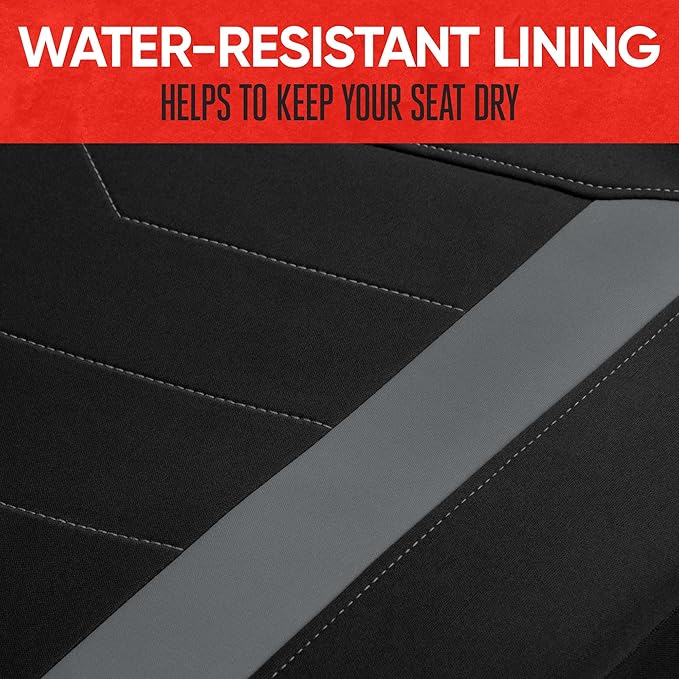 Motor Trend SpillGuard Seat Covers for Cars Trucks SUV – Gray Seat Covers with Waterproof Neoprene Lining, Automotive Car Seat Covers for Front Seats Only, Forros Para Asientos de Carro
