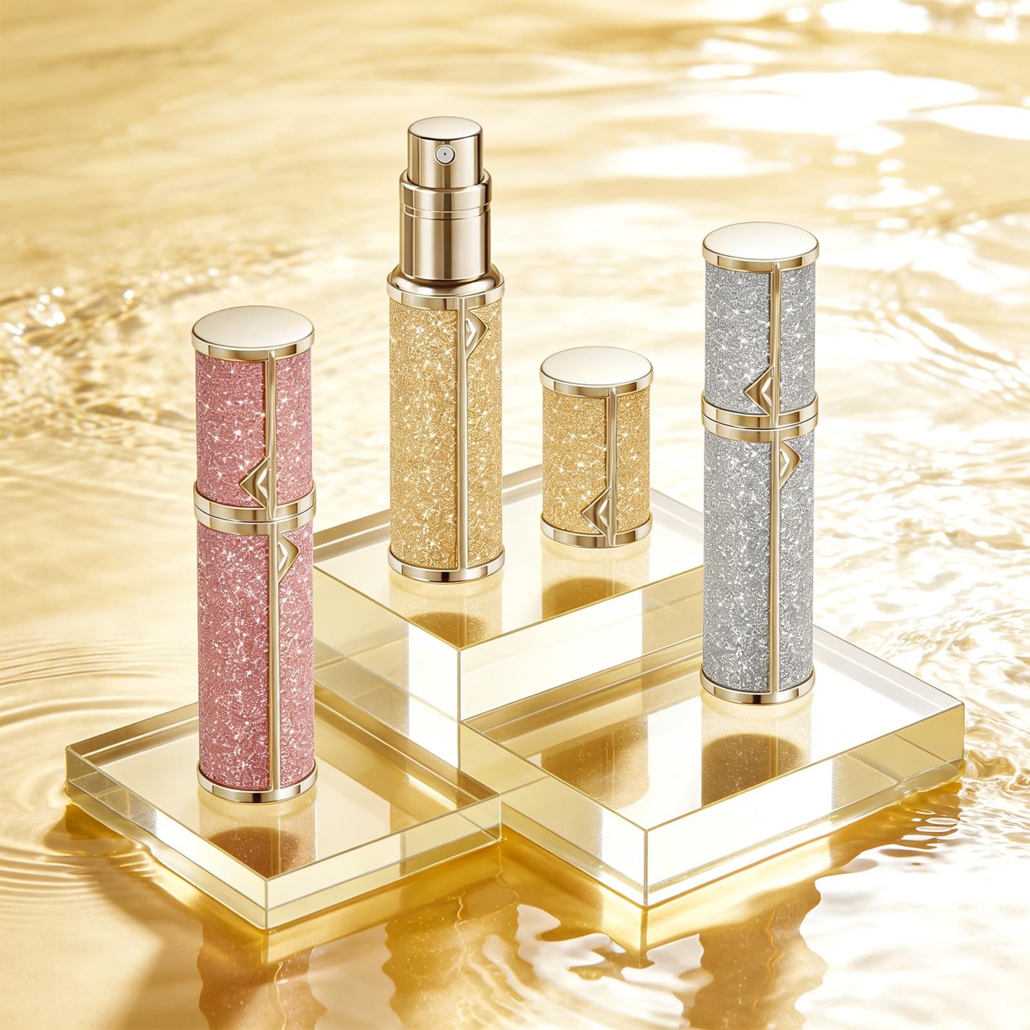 EZEJIAO Travel Perfume Bottle Refillable 3PCS, Leak-Proof TSA Perfume Travel Bottle, Luxury Refillable Perfume Atomizer Portable Perfume Sprayer for Women & Men