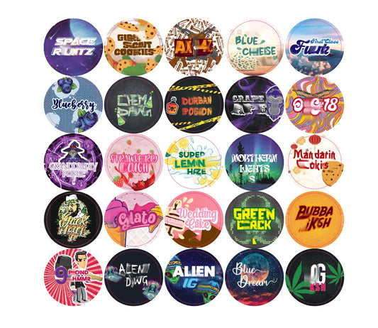 Label Stickers for Jars (1.5inch Diameter) | 25 Unique Designs | 10 Stickers Each Design | Total 250 Stickers (GJS2)
