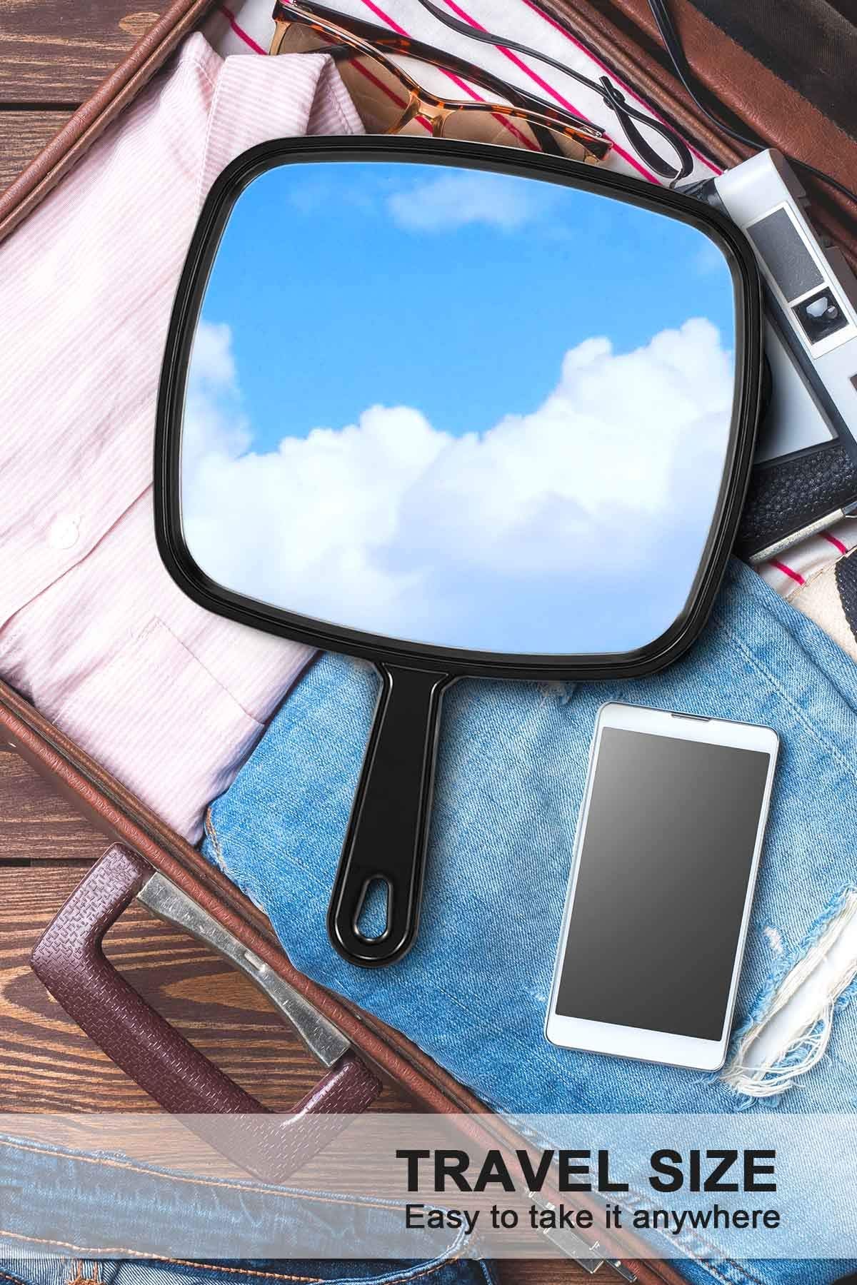 MIRRORNOVA 12.6"L x 9"W Hand Mirror, Handheld Mirror with Handle for Salon, 3pcs