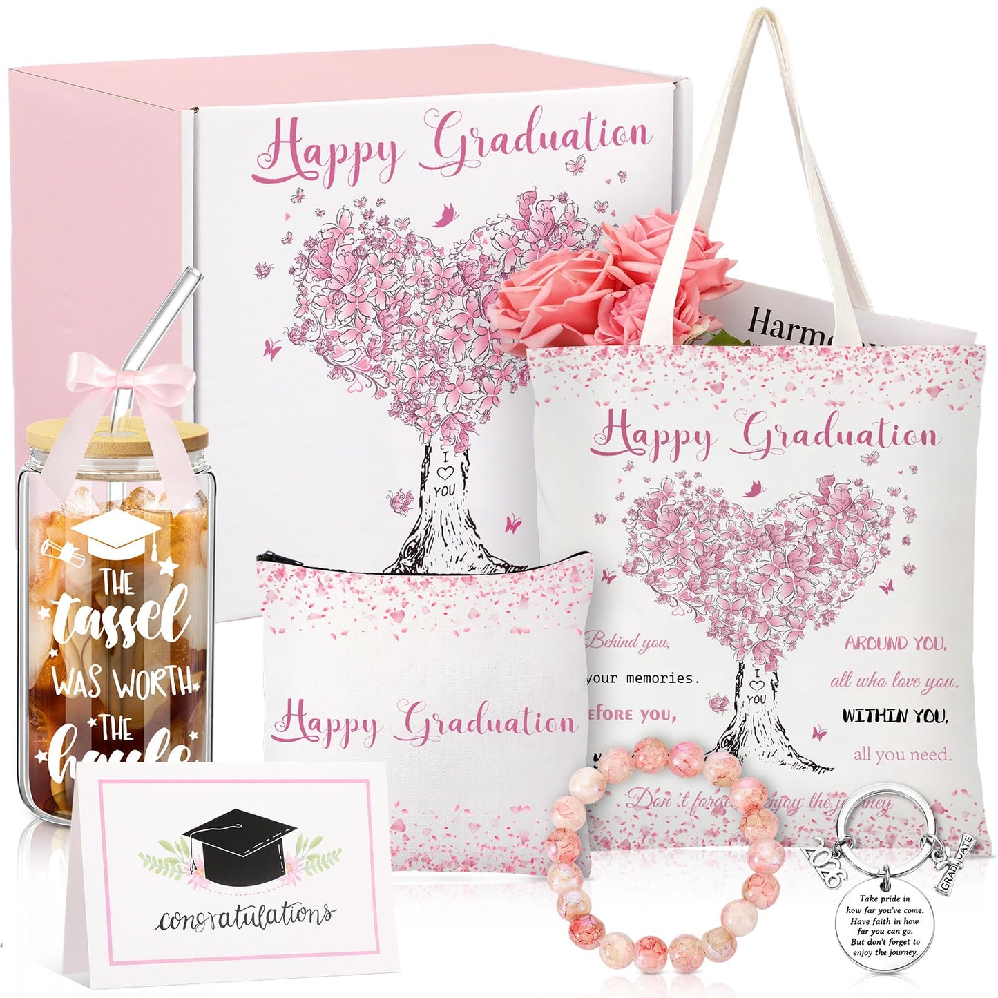 Yeyeplum Graduation Gifts for Her 2026, College Graduation Gifts for Women, Behind You All Your Memories Graduate Gift Basket for College High School, Class of 2026 Graduate Gift