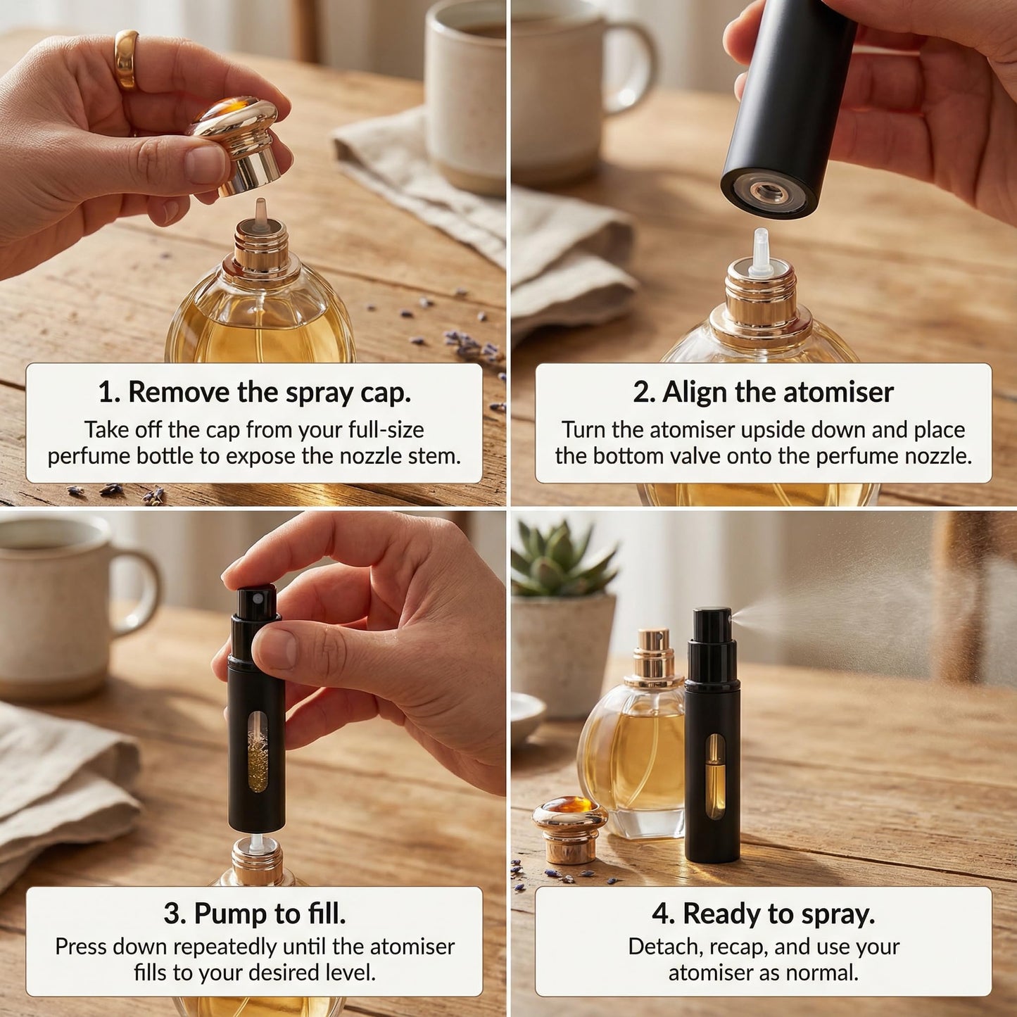 Blume's Refillable Travel Perfume Atomizer 8ml/0.27 fl oz - Pack of 3