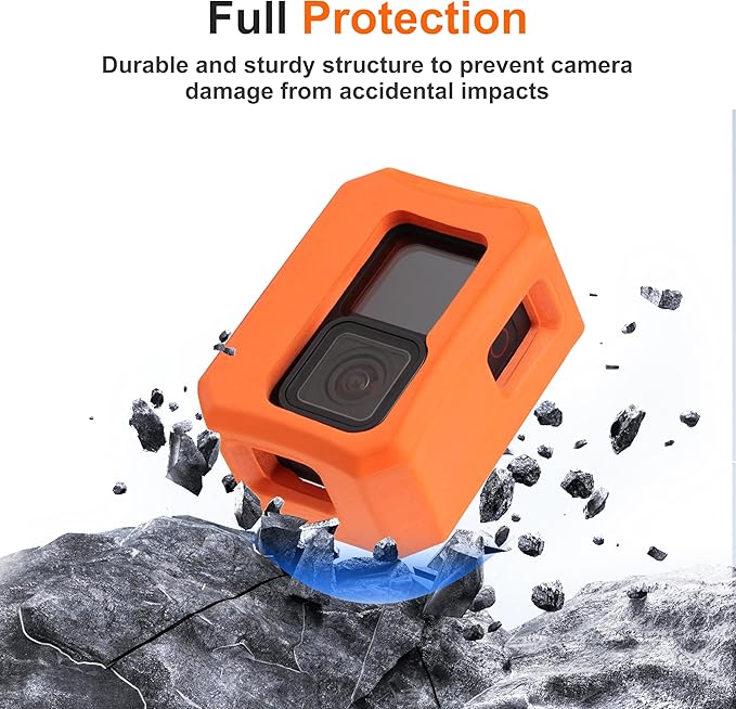 FitStill Floaty Soft Foam Case&Floating Hand Grip Stick Set for Go Pro Hero 13/12/11/10/9 Black,Snorkeling Surfing,Wakeboarding Protective Cage housing Shell Cover Action Camera Accessories Kit