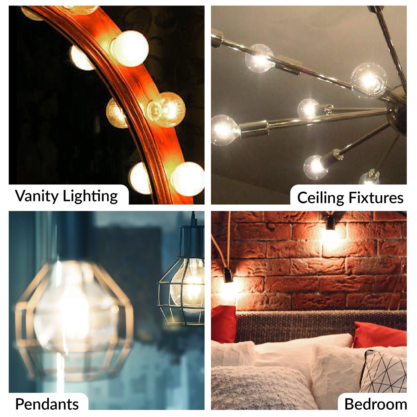 Simba Lighting LED Edison Vintage Filament G25 6W 120V E26, 4000K, 3 Pack