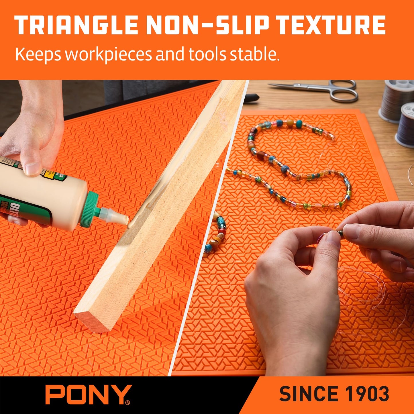 PONY Silicone Mat 28" x 23", Heavy Duty Non-Stick Heat Resistant Pad