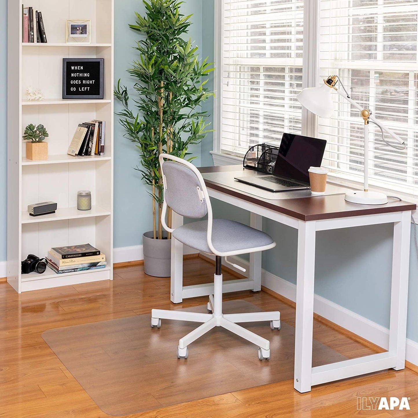 Ilyapa Office Desk Mat Clear - 17 x 36 Inch Plastic Computer Mat with Anti Slip Texture