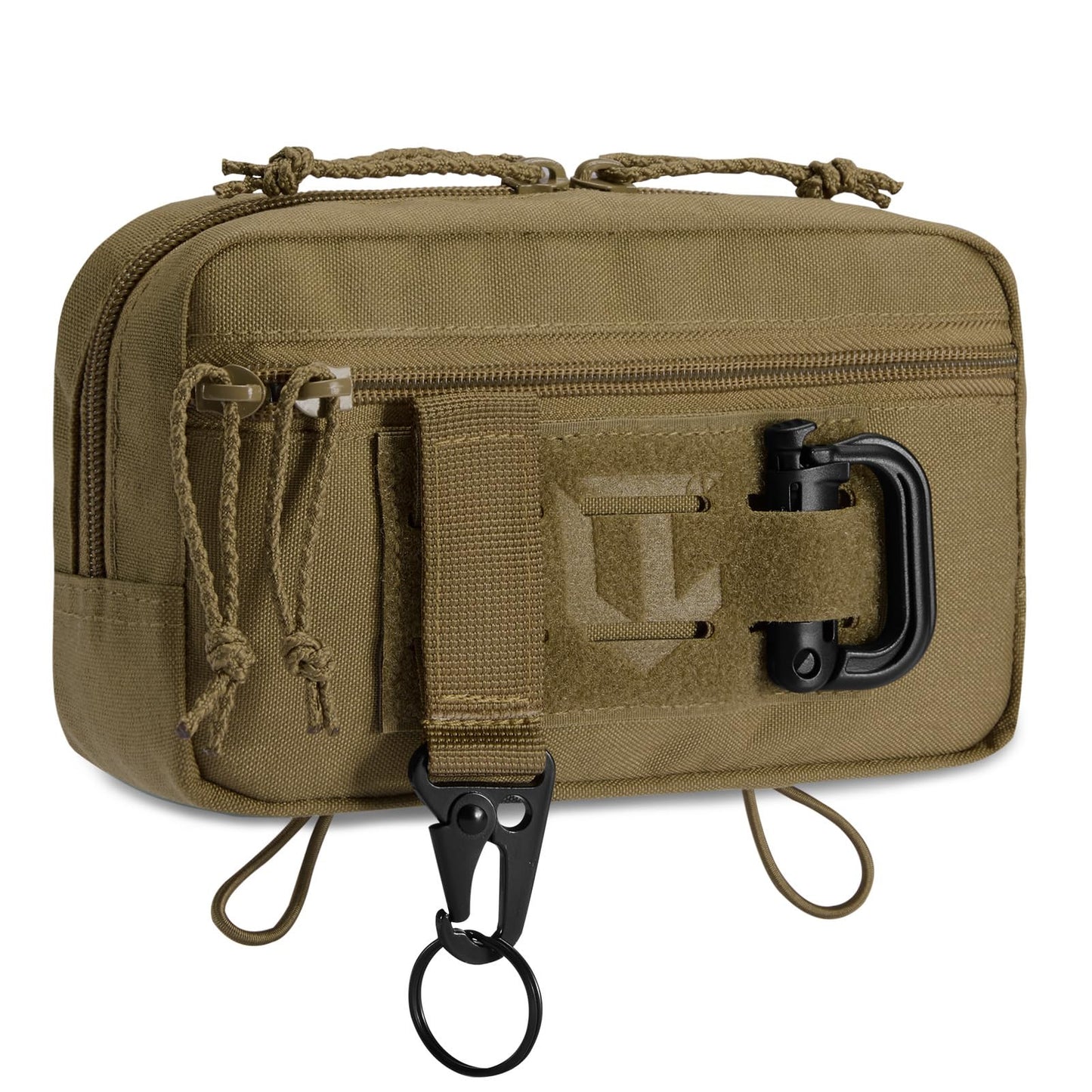 VisionTac Tactical Admin Pouch Laser Cut MOLLE EDC Tool Organizer with Carabiner and Keychain Modular Dangler Utility Sack