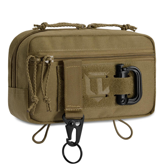 VisionTac Tactical Admin Pouch Laser Cut MOLLE EDC Tool Organizer with Carabiner and Keychain Modular Dangler Utility Sack