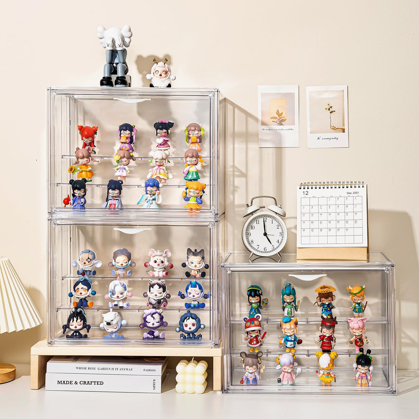 Attelite Acrylic Display Case for Collectibles 3-Tier Adjustable 2Pack