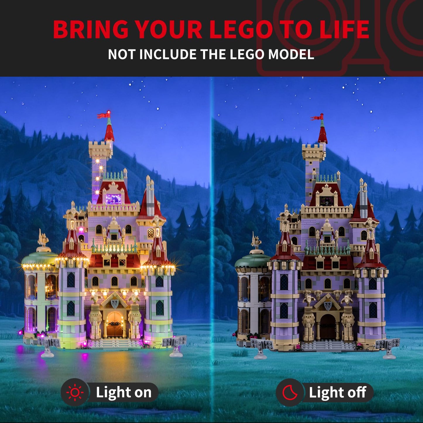 BRIKSMAX 2.0 Light Kit for Lego Beauty and the Beast Castle -Innovative Led Lighting Compatible with Lego Disney 43263 - Not Included Lego Set