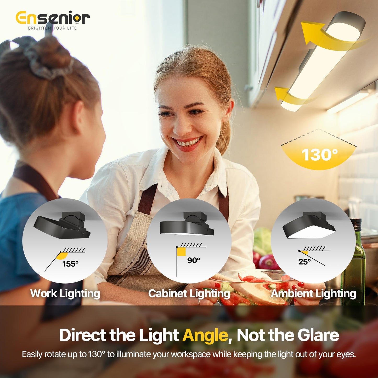 Ensenior 6W Mirror Lights with Remote, Rechargeable Vanity Light Bar