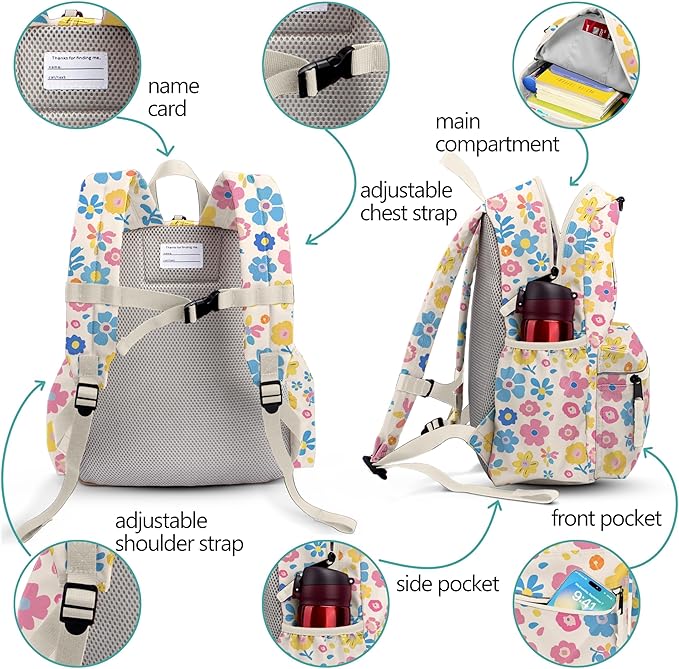 Kids Backpack for Girls: Girls Backpack 6-10 - Kindergarten Elementary School Bookbag for Boy Girl