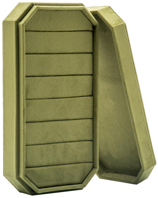COWFEX Velvet Ring Organizer Display Tray Jewelry Box Earring Holder Case