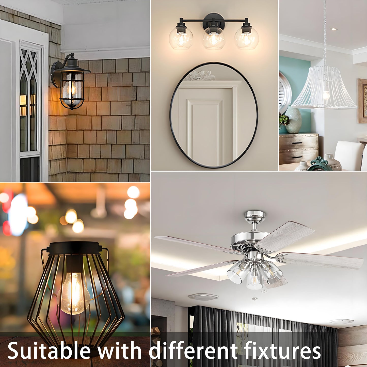 TJOY 12 Pack A19 Vintage LED Edison Bulbs, Dimmable, 60W Equivalent, High Brightness 2700K Warm White, 8W E26 Standard Base, 800 Lumens, CRI80+, Clear Glass Filament Bulb for Home, Farmhouse