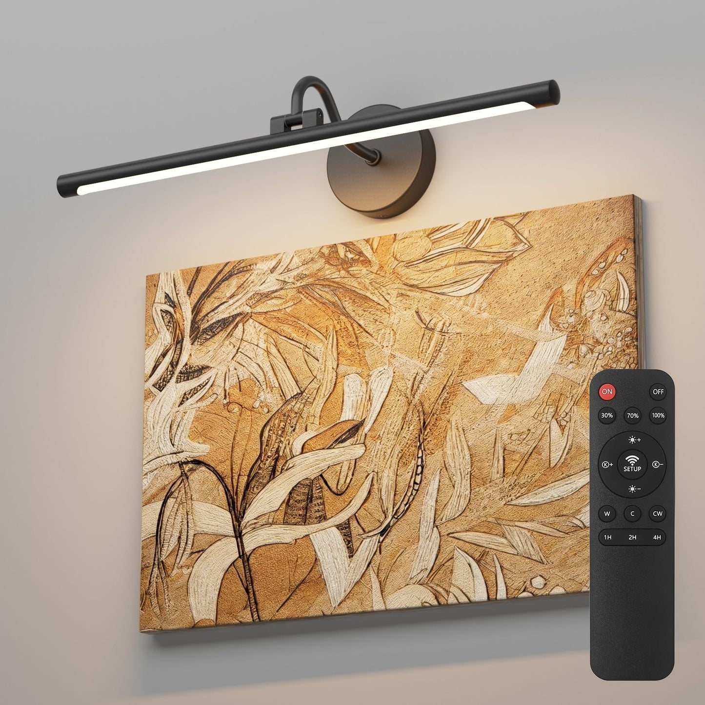 Tipace Hardwired Black Picture Lights for Paintings,23.6IN 3CCT Dimmable Modern Gallery Light with Remote Control Led Wall Art Lighting Display Artwork