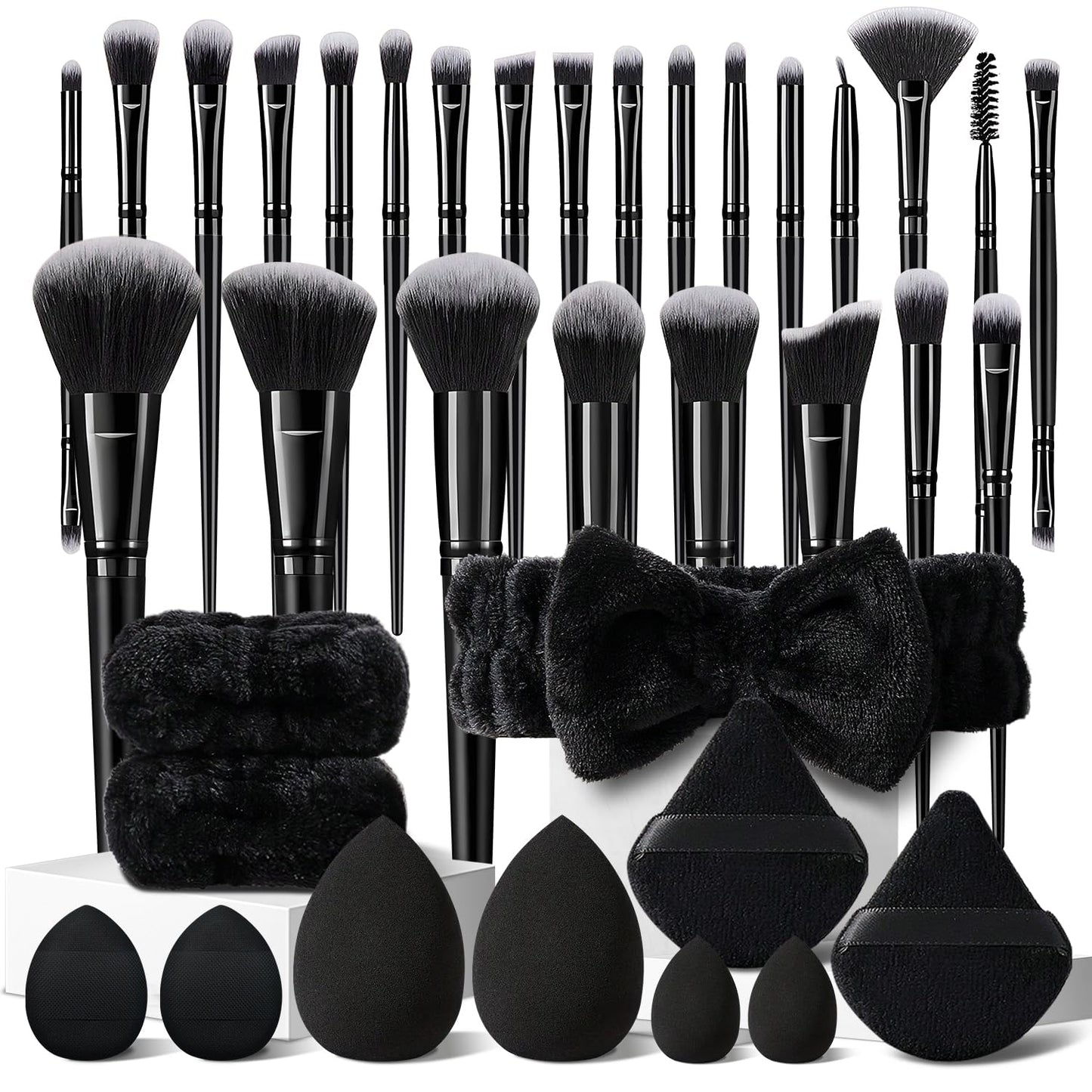 HGHDBT 36Pcs Black Makeup Brushes Set Professional Makeup Kit Multi-functional Makeup Tool Set with Facial Makeup Accessories, Foundation Makeup Brush Kit Eye and Face Make up Brushes & Tools