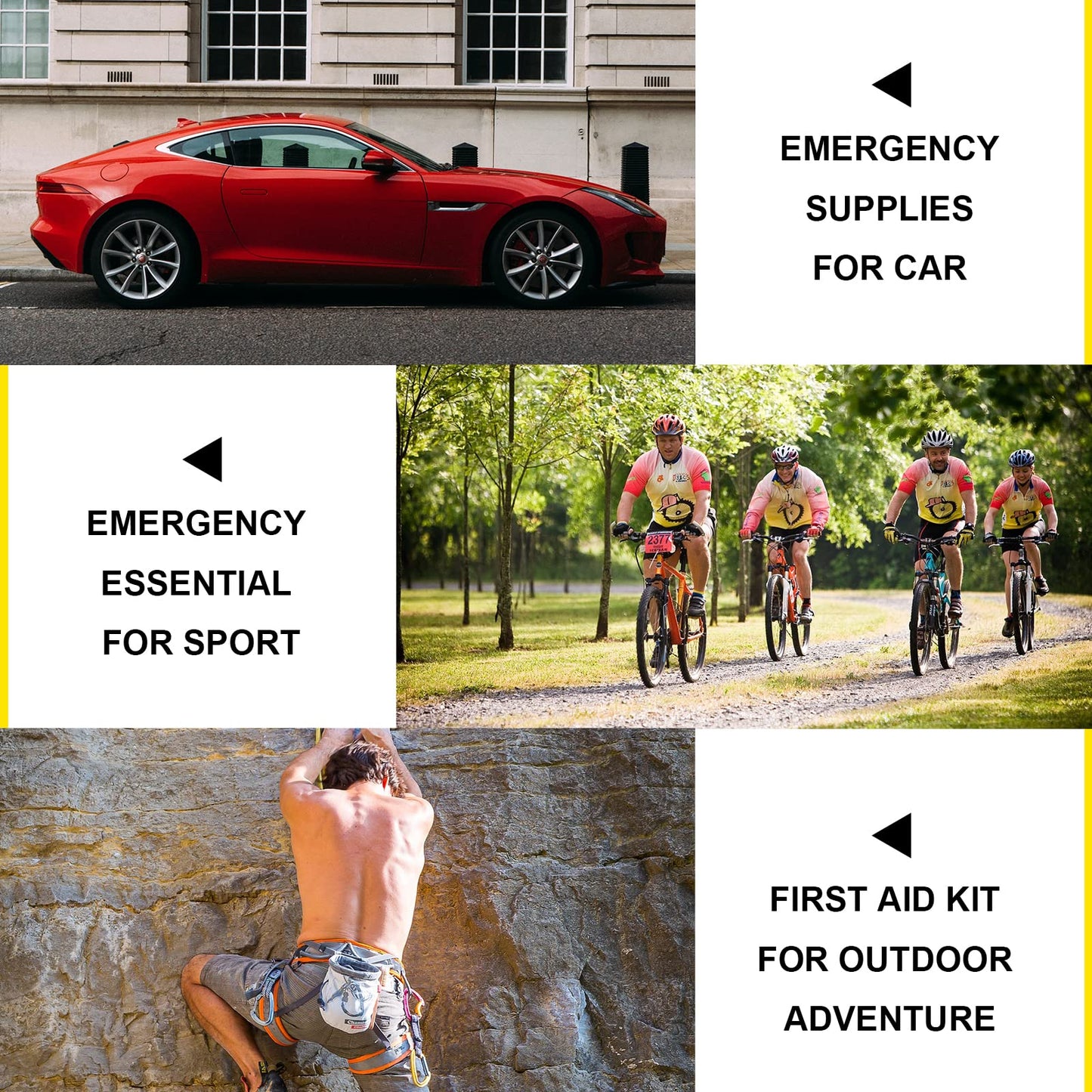 300Piece Small First Aid Kit Refill Supplies for Travel Mini Caming Emergency First Aid Kits Hiking Survival Essential Kit for Outdoor Adventure, Yellow 1st Aid
