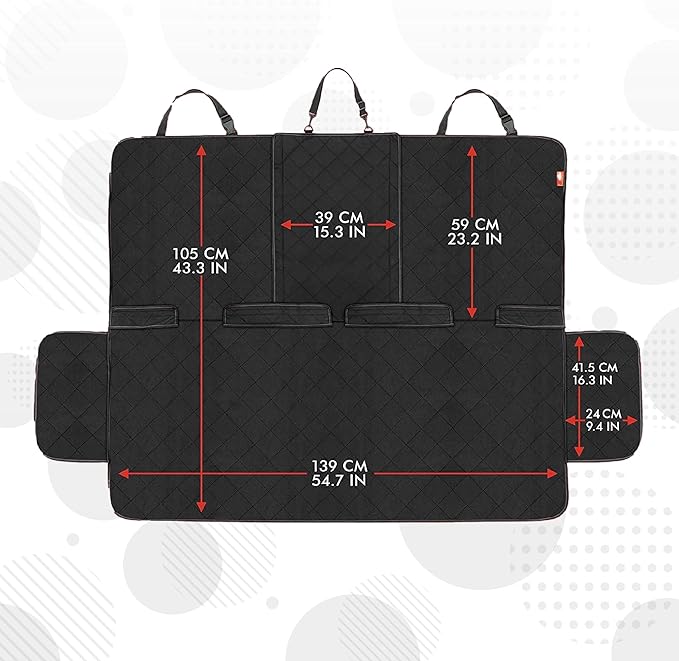 Lusso Gear Dog Car Seat Cover - Waterproof Non-Slip Car Back Seat Protector - Rear Car Seat Cover for Dogs - Universal Fit for Sedans Trucks SUVs - Scratchproof Backseat Car Cover - Machine Washable