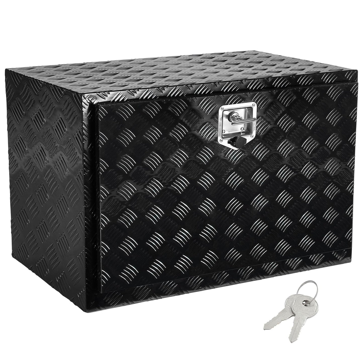 VEVOR Underbody Truck Box, 48" x 24" x 24" Pickup Storage Box, Heavy Duty Aluminum Diamond Plate Tool Box with Lock and Keys, Waterproof Trailer Storage Box with T-Handle Latch for Truck, Van, Trailer