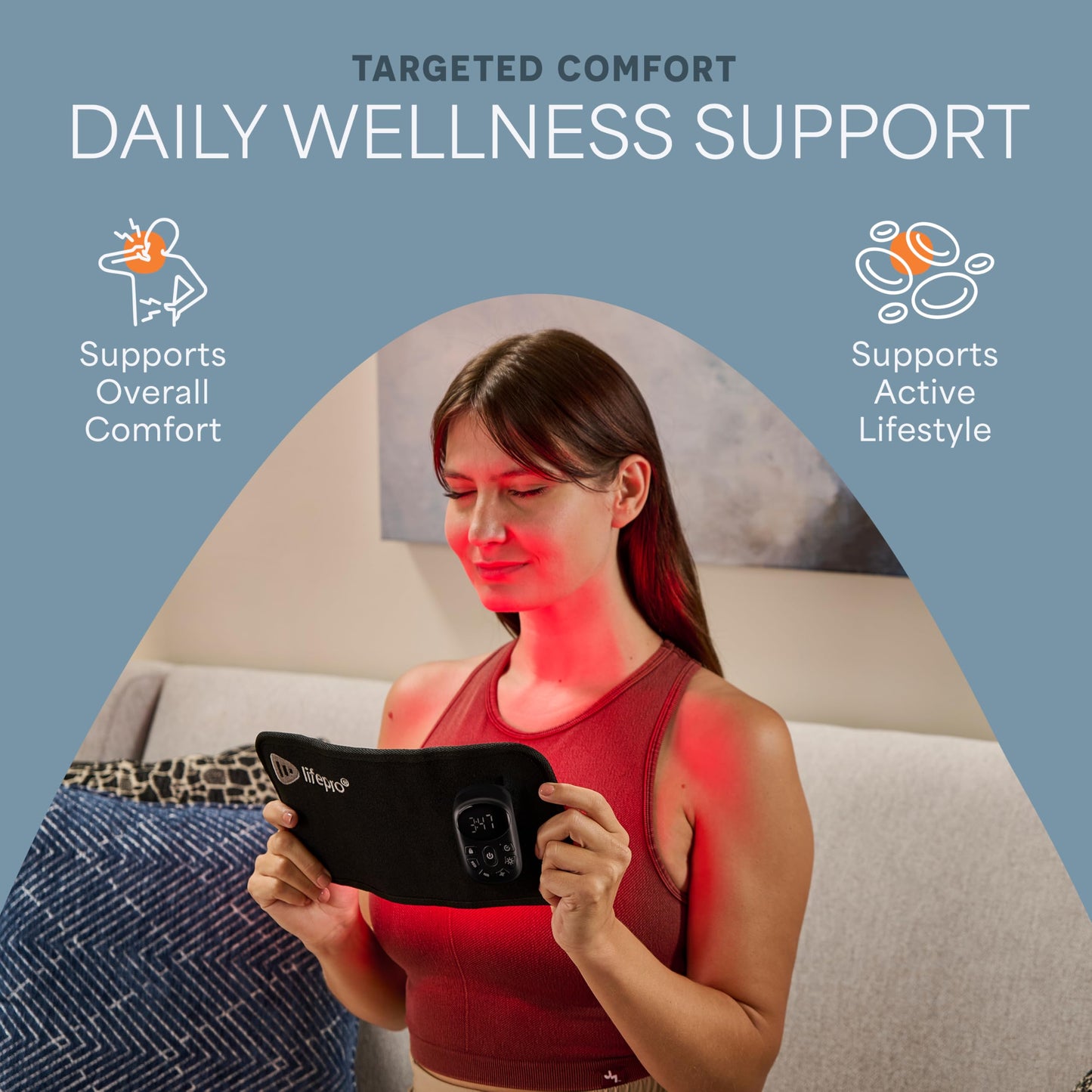 Lifepro Red Light Therapy Belt – Infrared Red Light Therapy for Body, Back and Shoulder with Triple Chip LEDs, Allevared Belt with 660nm & 850nm Wavelengths – for Daily Comfort & Wellness Support