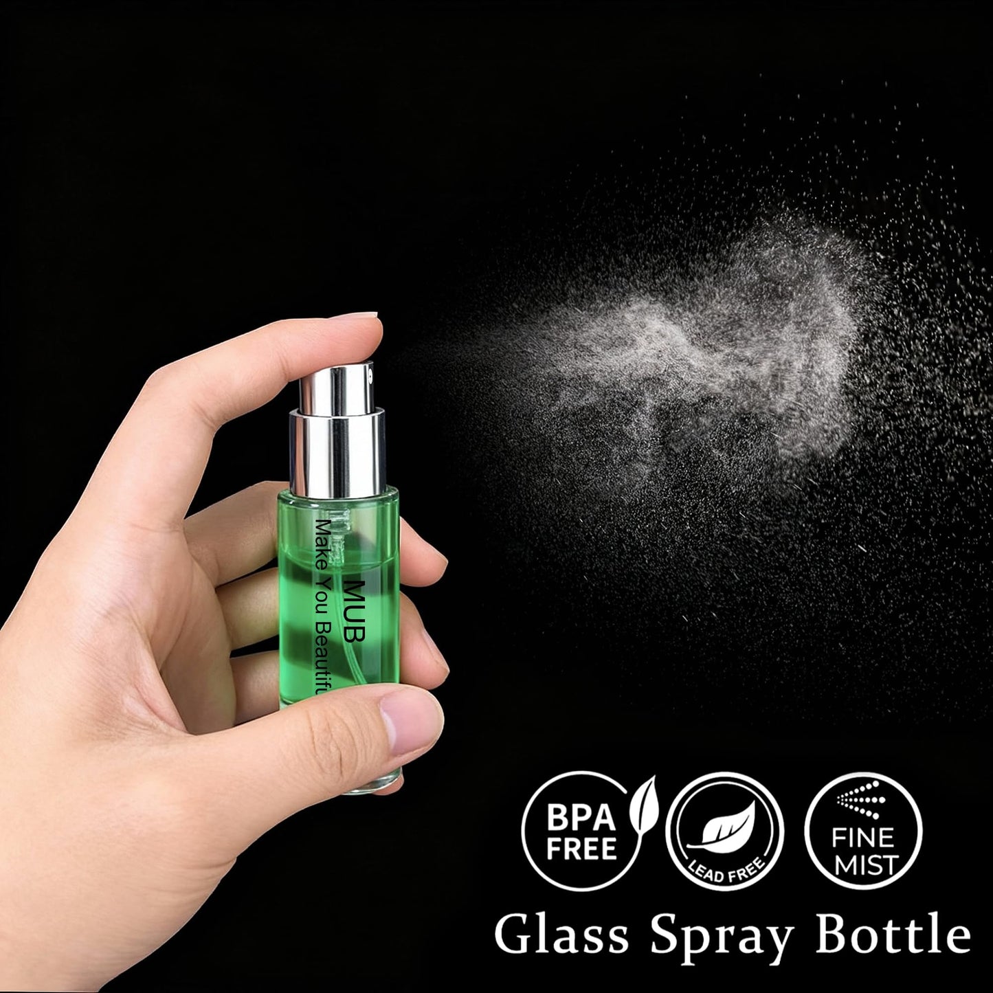 MUB 10pcs Perfume Travel Refillable Atomizer Bottle 5ml Glass Overmolding Leak-Proof Spray Bottle Atomizer Sprayer for Perfume Cologne Mini Travel Size Empty Portable Dispenser with Refill Tool Kit