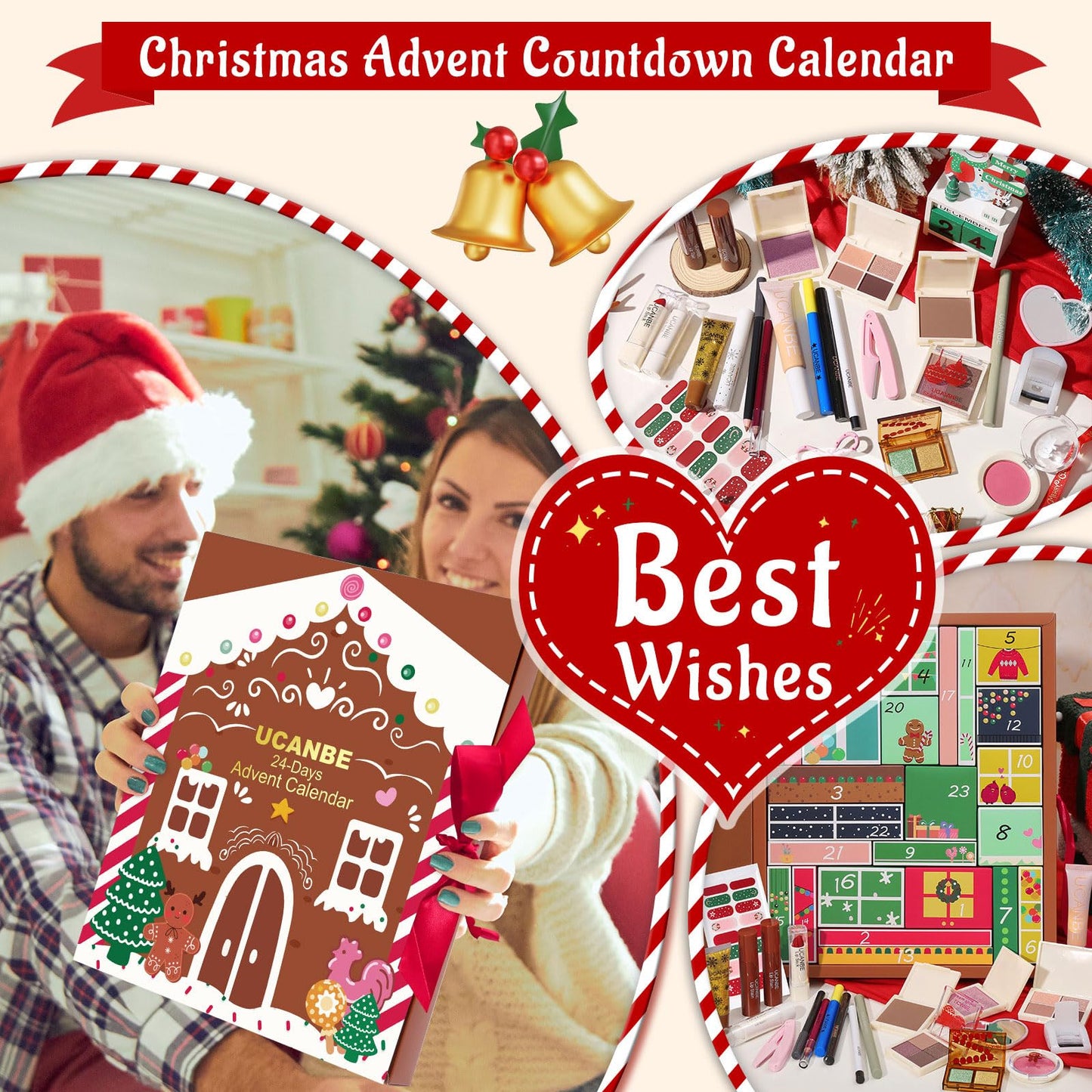 Makeup Advent Calendar 2026, 24 Days Christmas Gift Makeup Sets For Women, UCANBE 2026-2027 Xmas Countdown Calendar Full Makeup Kits Beauty Makeup & Cosmetic For Teens, Girls Gift