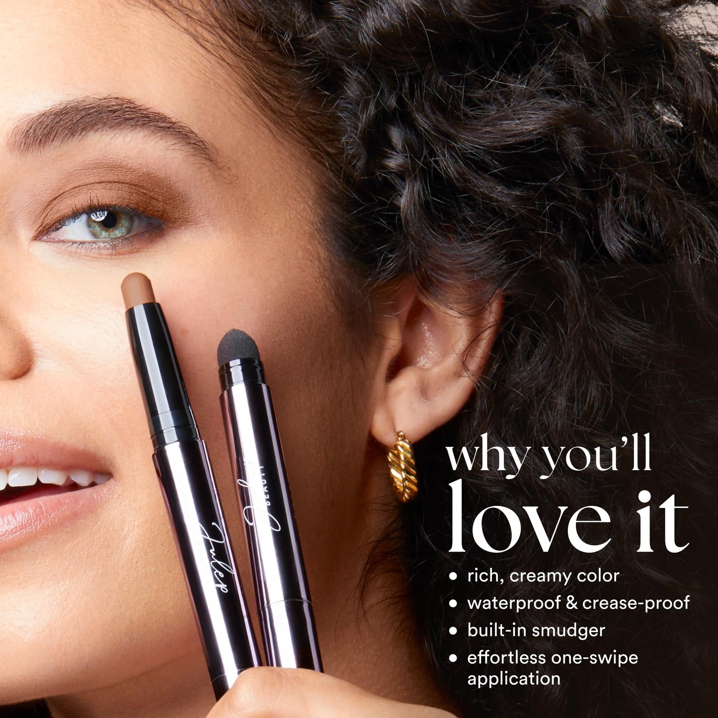 Julep Eyeshadow 101 Crème-to-Powder Eyeshadow Stick Duo, Pearl Shimmer & Snowfall Matte