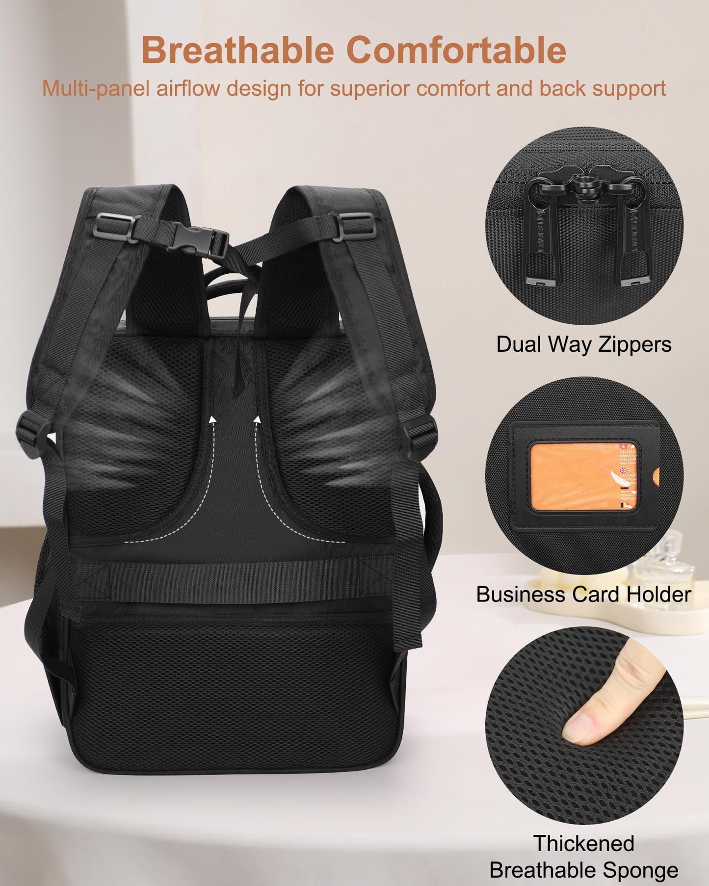 Relavel Makeup Bag Travel Train Case Makeup Backpack with 4 Clear Bags & Makeup Brush Case, Professional Makeup Artist Kit Set Bags, Cosmetics Storage Organizer Box with Adjustable Dividers, Black