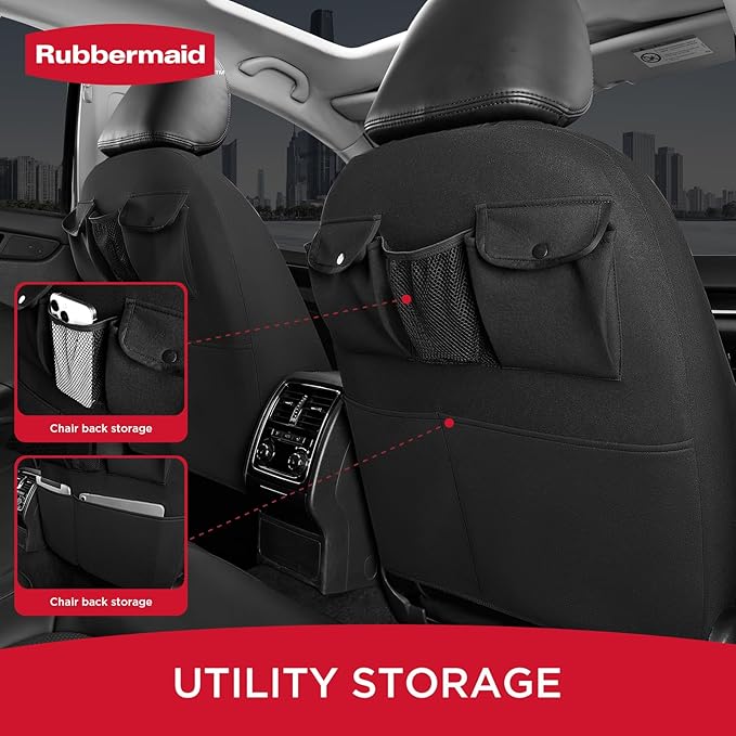 Rubbermaid Leather Mesh Car Seat Covers, Breathable Air Mesh Front Seat Cover, Universal Fit Slip-on Design, Airbag Compatible, Automotive Seat Protector for Most Cars, SUVs, Trucks, Vans-Blue