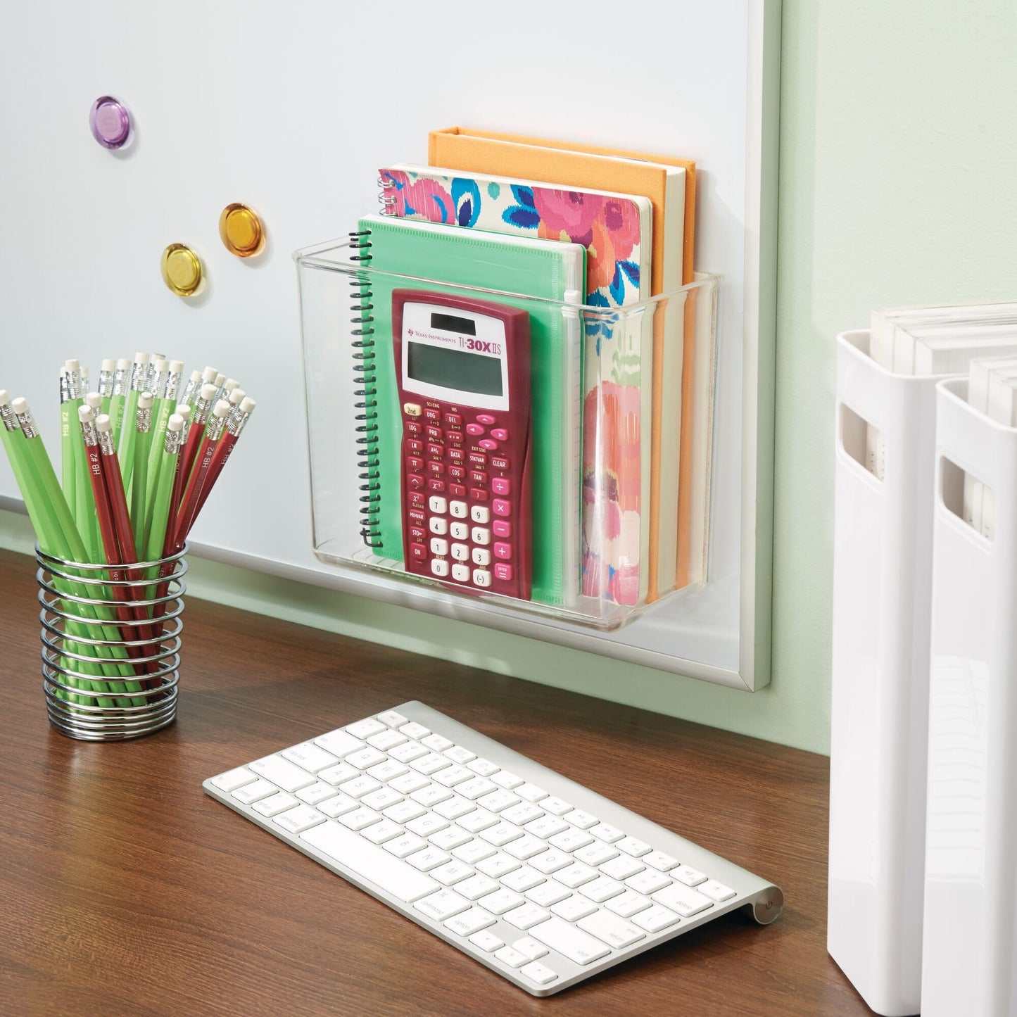 iDesign Adhesive Organizer Bin, Set of 2, Clear