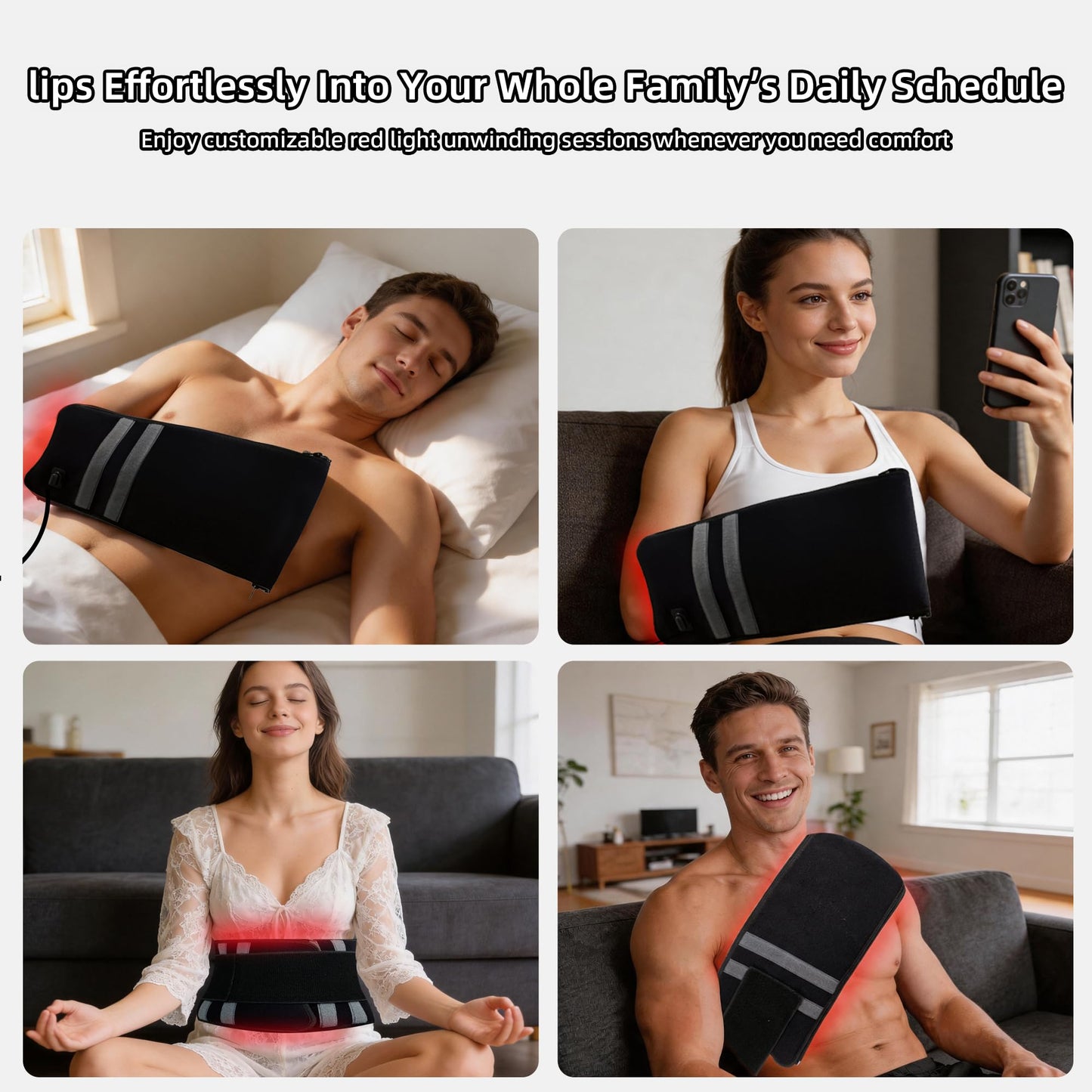 Red Light Therapy for Hands, 150 LEDs, 17"×4", 660nm Red Light & 850nm Near Infrared Light Therapy Device, Full Body Use for Back, Shoulder, Hand & Elbow Joint Muscle Support, Adjustable Modes
