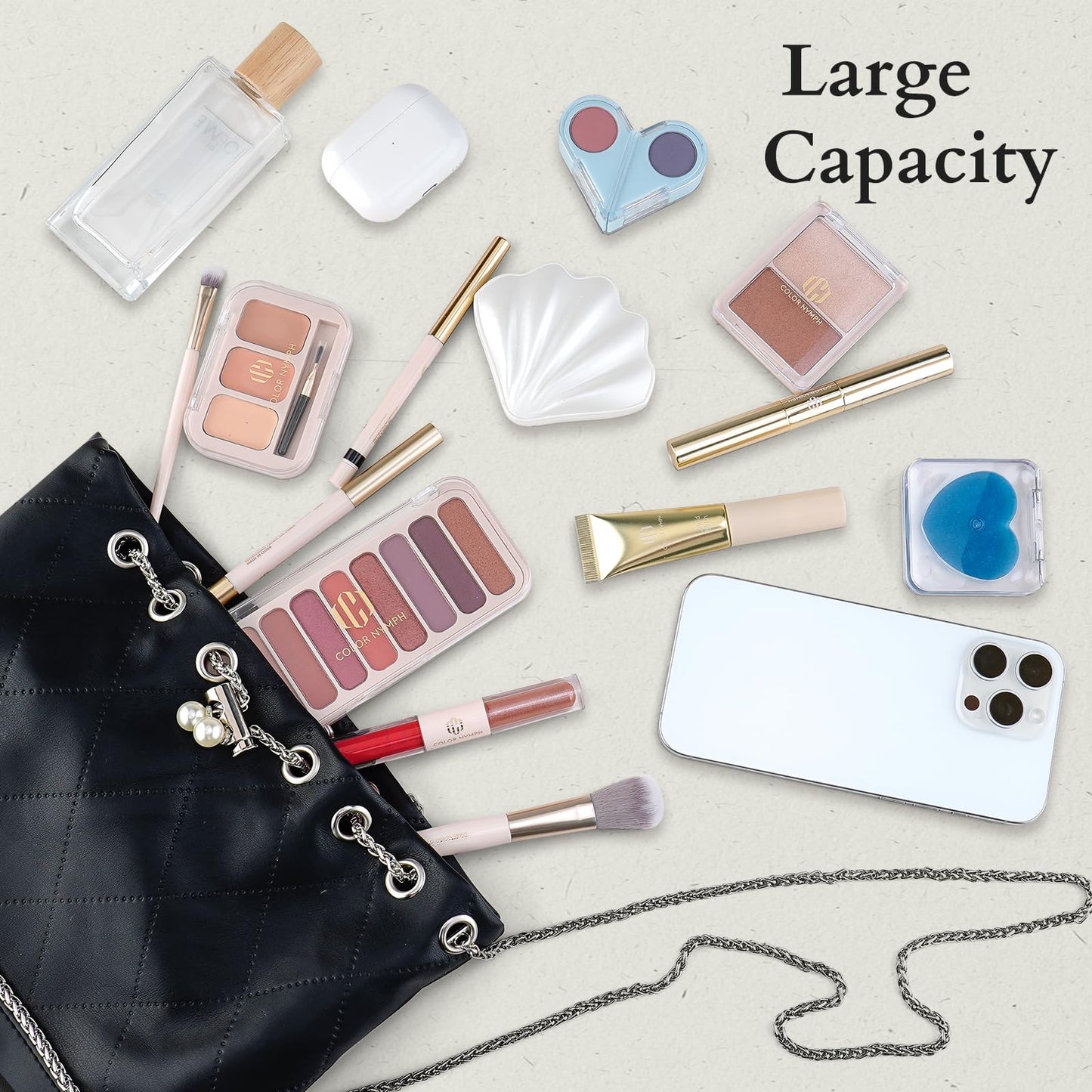 Color Nymph Makeup Sets For Women, Teen Girls With Travel-Friendly Makeup Kits Bag Included 9 Color Eyeshadow Palette Concealer Liquid Blush Eyeliner Lipgloss - #01