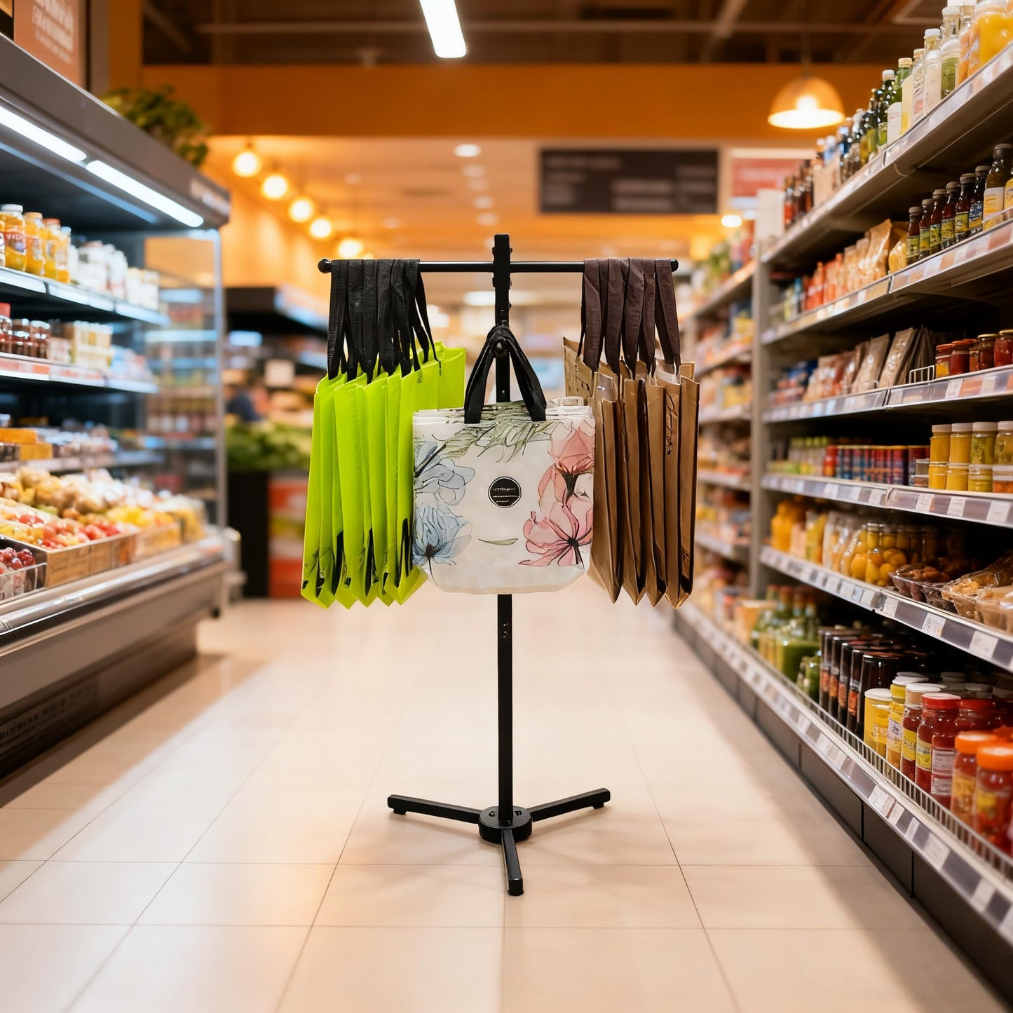 LOFIR Shopping Bag Rack, Tote Rack， Arms for Stores, Supermarkets, Market Stalls, Ideal for Bag Display & Merchandising, Entryway&Coat Rack Plant Stand