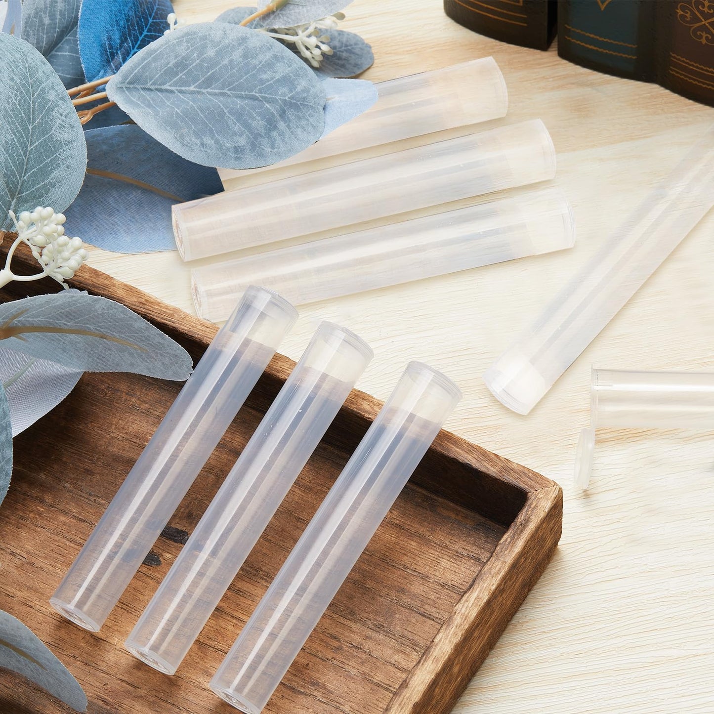Frienda 450 Pcs Clear 116 mm Plastic Tube Container with Lids Bulk Waterproof Sealing Container with Lids
