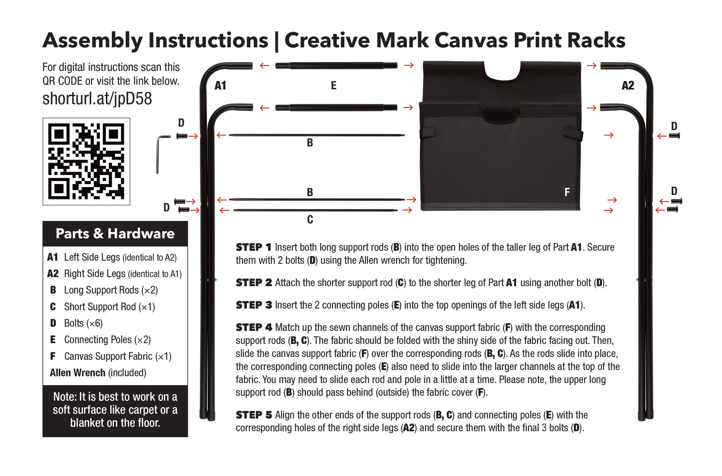 Creative Mark Folding Canvas Jumbo Print Rack - Artist Gallery Portable Display Rack for Posters, Artwork, Prints, Canvas, Panels, Galleries, Studios & Storage