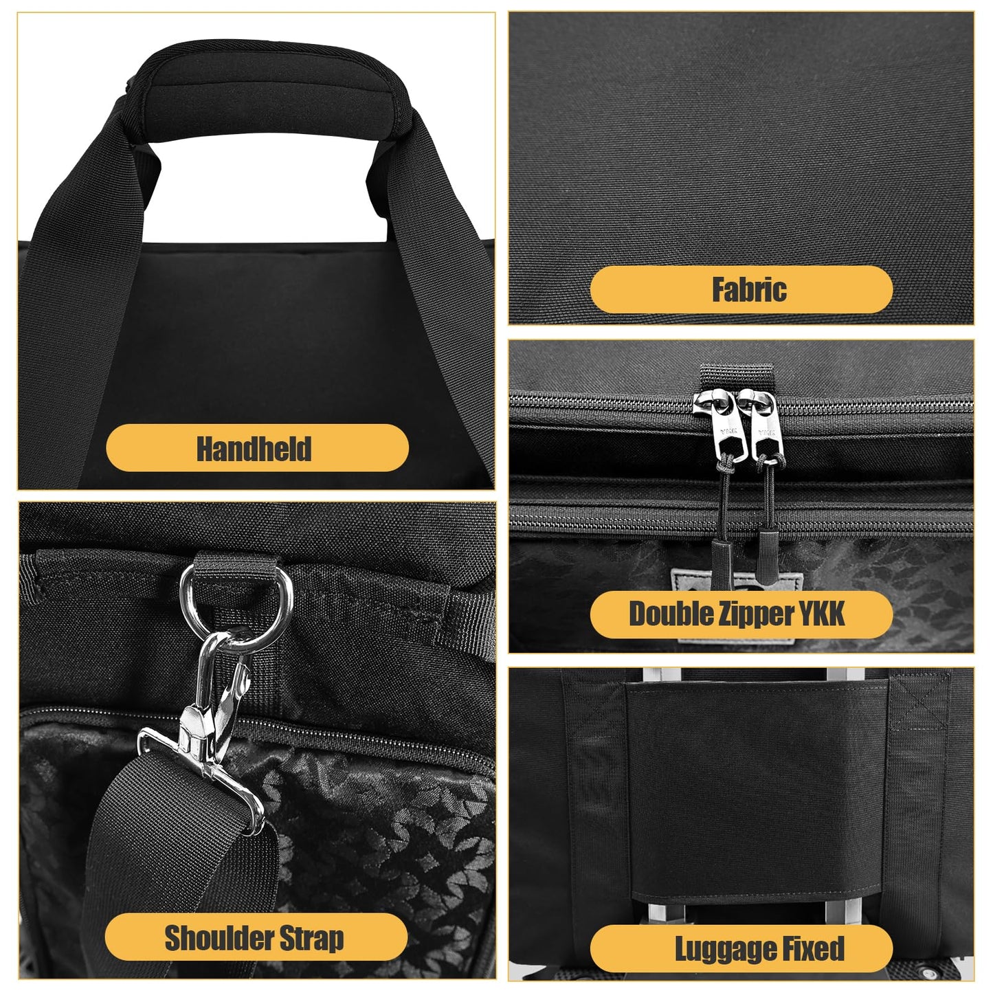 BatlFrist Rolling Makeup Train Case Rolling Cosmetic BagRolling Medicine Bag with 4 Removable Bags, with Brushes Storage Section. with Detachable Dividers (Patent Design)(Black)