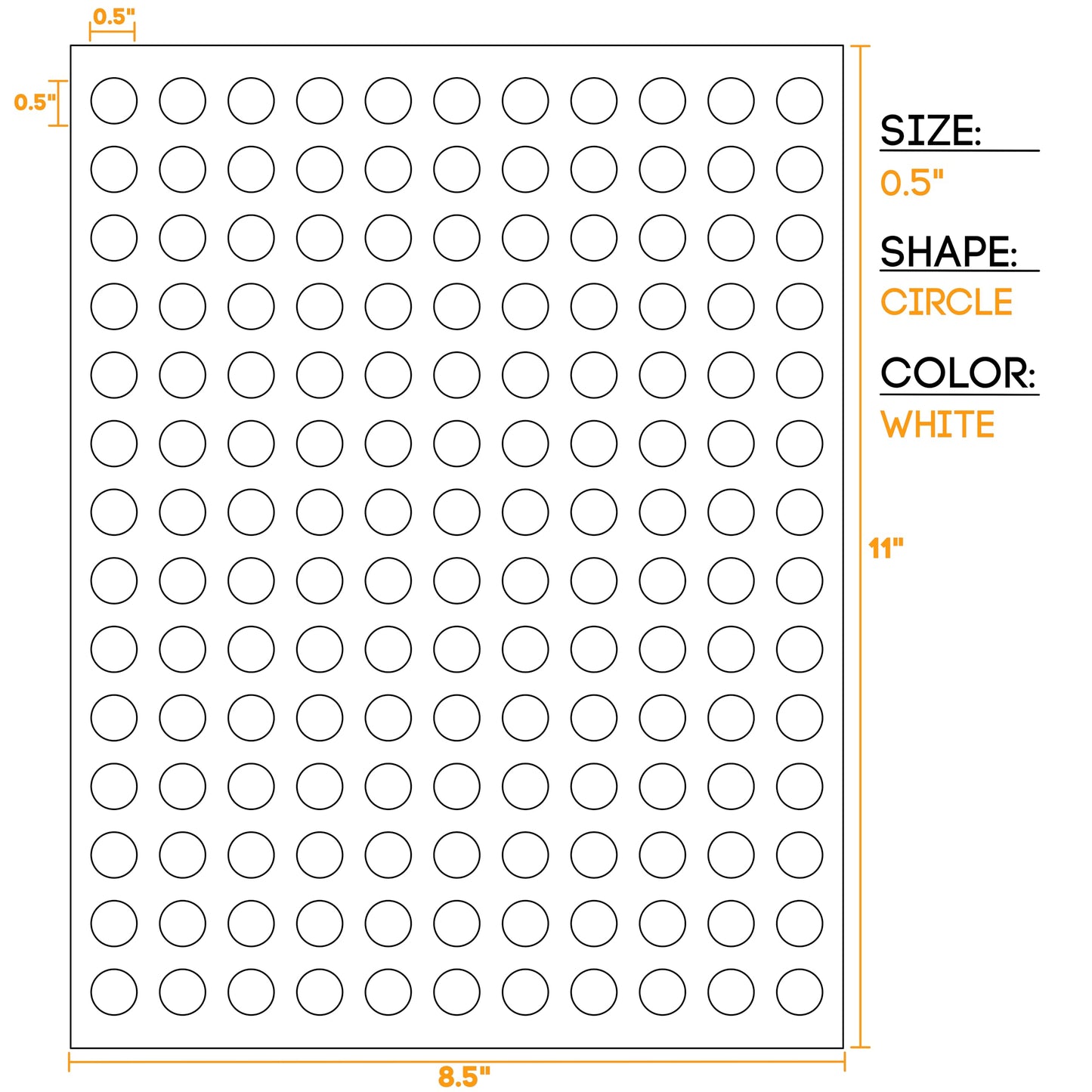 Crinklee Waterproof Essential Oil Labels, 770 Circles, 0.5 Inch Diameter, Oil Proof, Highly Durable Blank Stickers