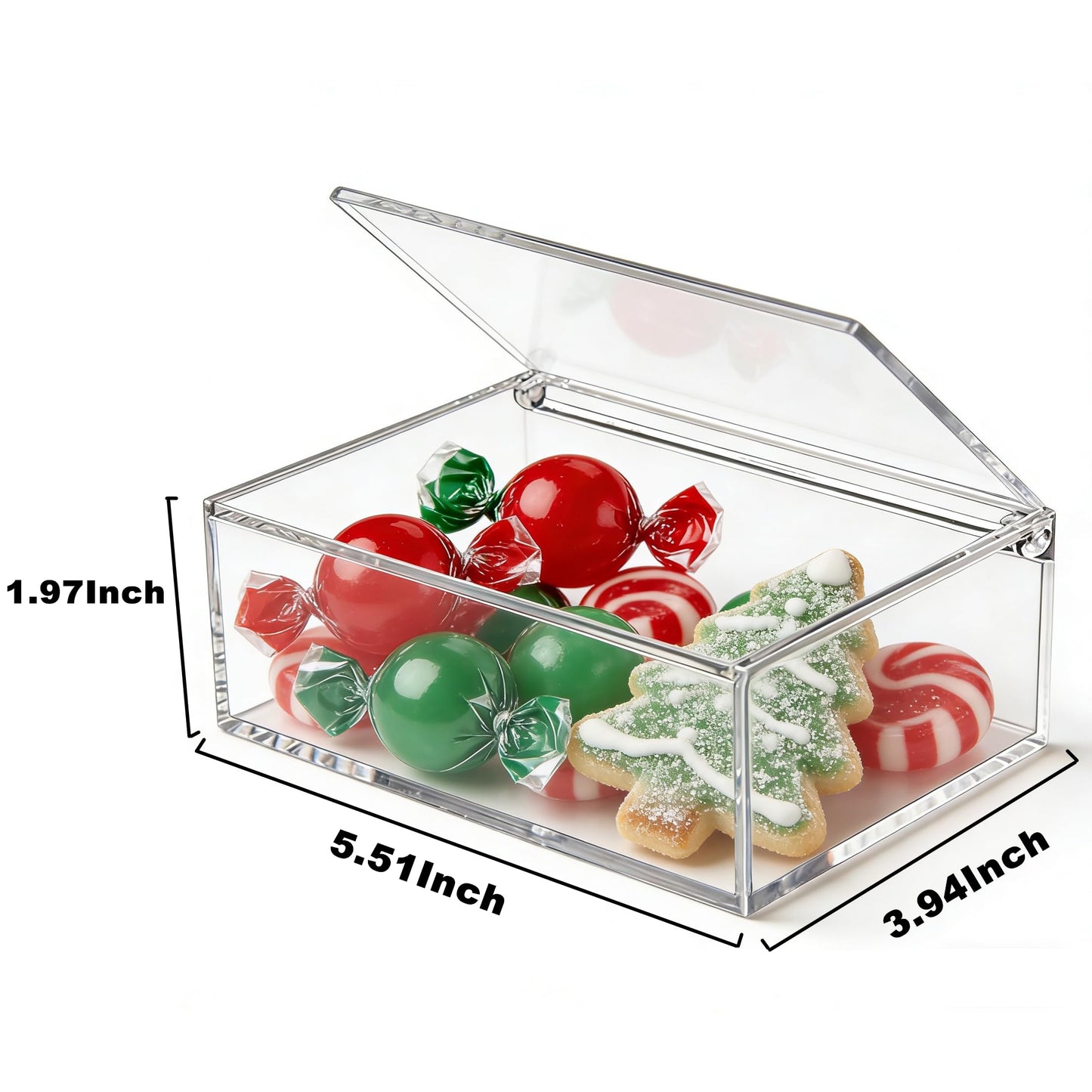 KissYou Acrylic Box Clear Boxes with Hinged Lid Transparent Display Square Cube Storage Organizer Containers for Wedding,Easter and Jewelry Box