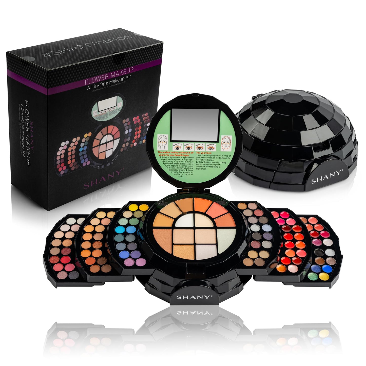 SHANY All In One FLOWERS Makeup Set - Ultimate Fancy Makeup Kit - Eyeshadows, Lip colors, Face Powders, Highlighters, and Blushes. Gift Set