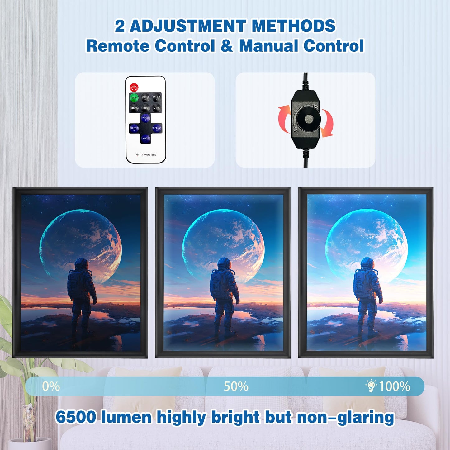 18×24 LED Poster Frame Adjustable Brightness with Remote & Manual Control