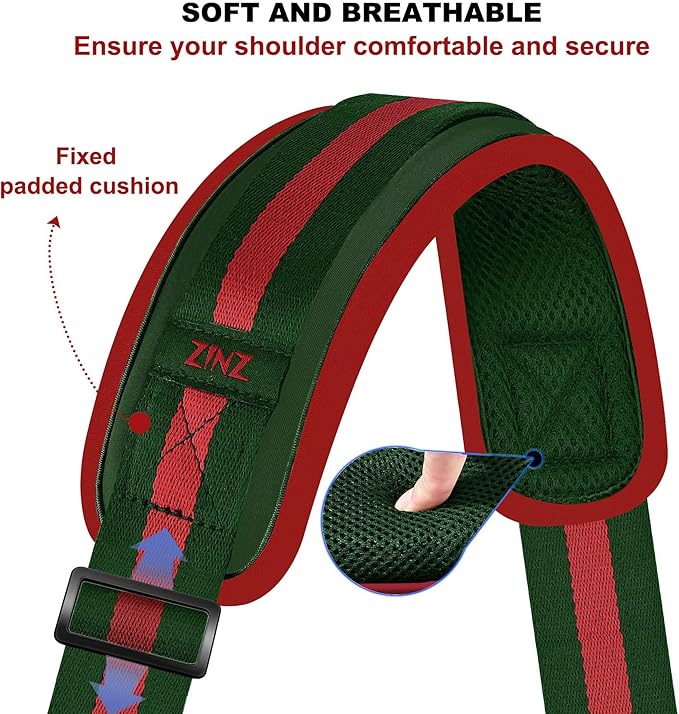 ZINZ 60" Universal Bag Strap with Ultra-thick Fixed Breathable Pad Adjustable Heavy-duty Shoulder Strap for Laptop bag Crossbody Luggage Gym Bag Camera Bag and more -TW01B04