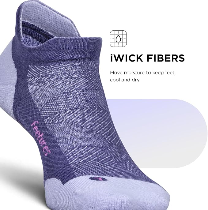 Feetures Elite Max Cushion No Show Tab Ankle Socks - Sport Sock with Targeted Compression