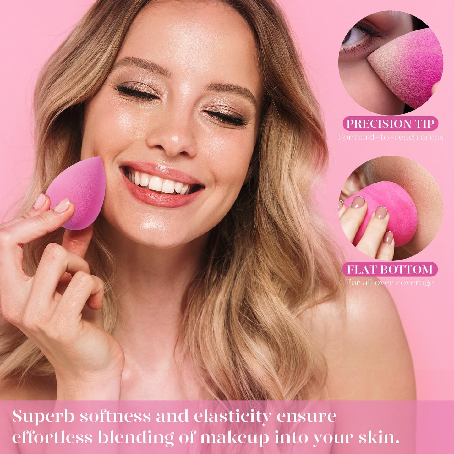 BEAKEY 12pcs Triangle Powder Puffs & Super Soft Makeup Sponge Set of 6
