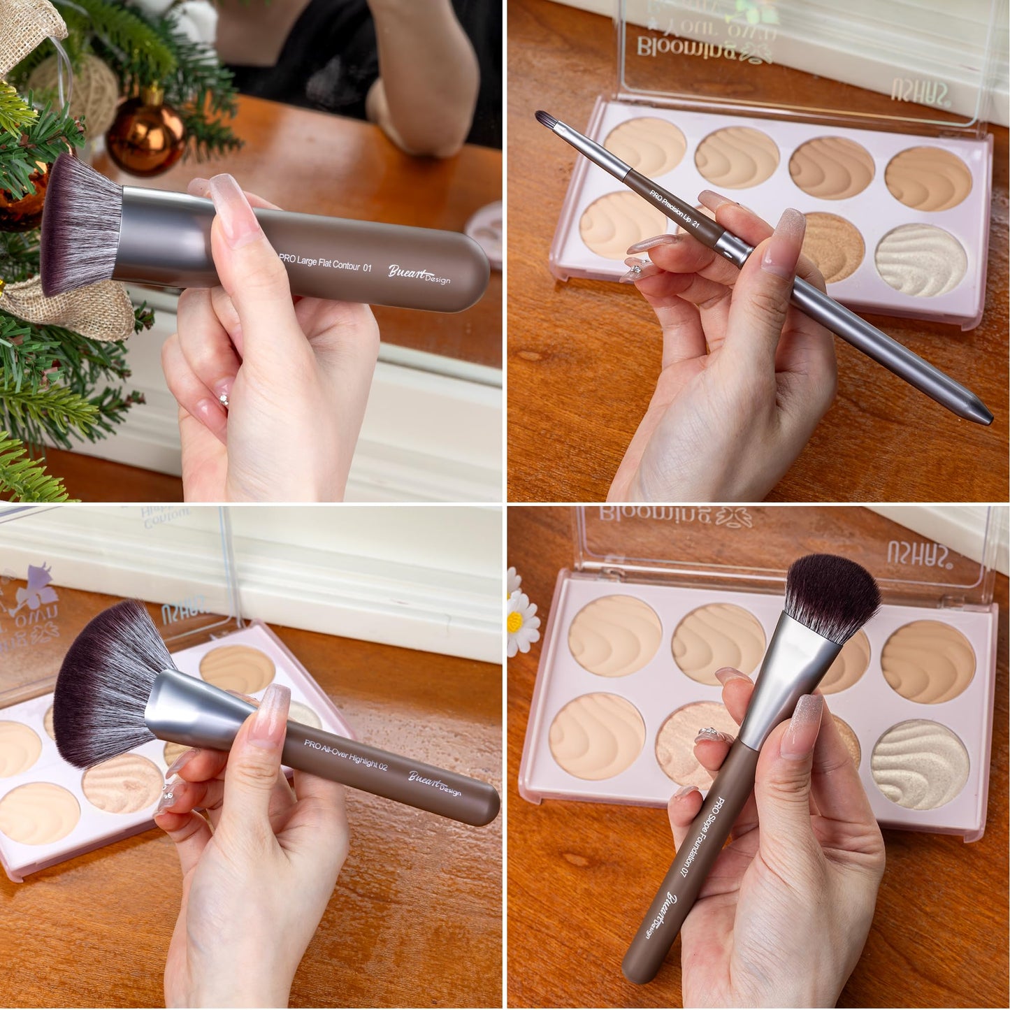 Bueart Design 26 Pcs Chocolate-colored Gift Makeup Brushes Set with Extra Large Holder,Elegant Make up Brushes for Foundation,Face Blending Powder, Contour, Highlight, Concealer, Eyeshadow