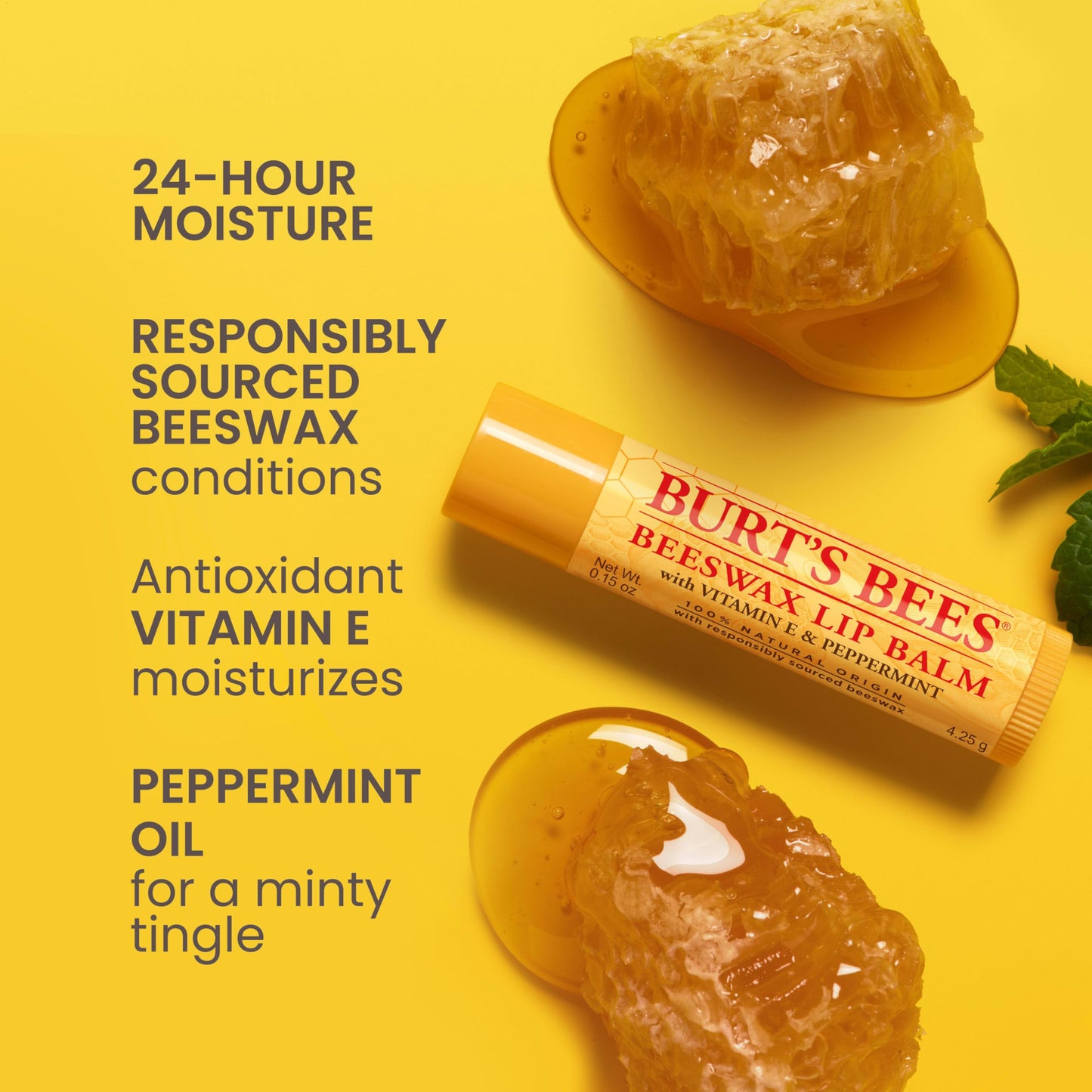 Burt's Bees Stocking Stuffers, Lip Balm Beeswax and Ultra Conditioning Lip Balm Pack, Hydrating Lip Moisturizer with Kokum and Shea Butter, Natural Origin Lip Care, 0.15 oz., Four Tubes